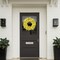 Spring Wreath with Forsythia Flowers, Yellow Daisies and Lavender Green Leaves - Artificial Silk Floral Wreath for Front Door or Wall - 21 Inches